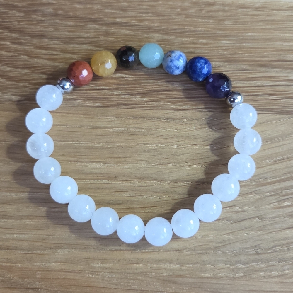 Chakra Stretch Bracelet, Hand Crafted - Picture 3 of 13